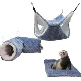 Comparer les prix de Lot de 3 hamacs pour rat cochon dInde tunnel suspendu et lit chaud accessoires de cage pour furet hamster chinchilla sucre