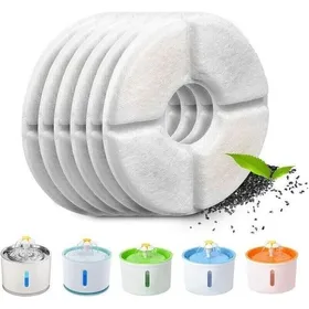 Comparer les prix de 6pcs Filtre pour fontaine à animaux - Double action résine et charbon actif Eau pure et saine pour animaux - Rond