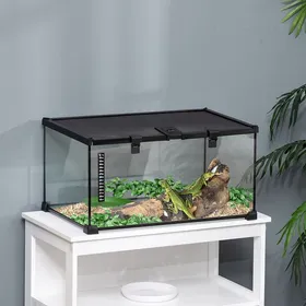 Comparer les prix de MOTHINESSTO830-Boîte à reptiles boîte délevage de reptiles habitat de terrarium transparent couvercle coulissant treillis métalliqu