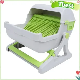 Meilleurs prix pour Tbest bac à litière pour chat semi-automatique Bac à Litière pour Chat Autonettoyant Style Seau à Bascule animalerie kit