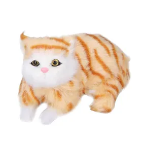 Comparer les prix de Chat de Simulation Chat Couché Imprimé Jaune Jouet en Peluche Cadeau Modèle Animal Famille Décoration