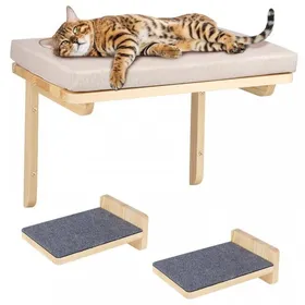 Comparer les prix de YIYI. Lot De 3 -  Étagères Murales En Bois Pour Escalader - Arbre À Chat - Échelle D'Escalier - 40*30*25cm.