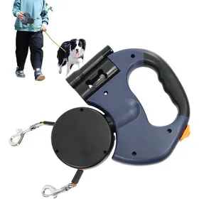 Meilleurs prix pour Laisse rétractable automatique double face pour chien - Laisse rotative de 3 m - Anti-nœuds - Bande réfléchissante + Veilleuse