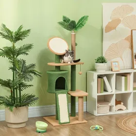 Meilleurs prix pour NuvlaGu - Arbre à chat avec coussin balle et griffoir - Vert - 48x44x139 cm