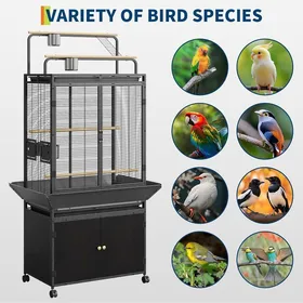 Comparer les prix de Cage à oiseaux de transport 25 Cage à oiseaux avec perchoir en bois sur le dessus perroquets conures Volière légère et robuste