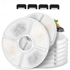 Meilleurs prix pour Lot 6 filtres rechange fontaine eau chat à charbon ronds pour fontaine automatique 2.4L acier inox