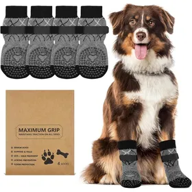 Comparer les prix de 2 Paires Chaussettes Antidérapantes Double Face Réglables Coton Polyester Pour Chien Chat Toutes Tailles