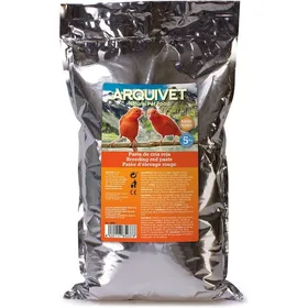 Comparer les prix de Pâtée - ARQUIVET - Pâte de Cria Rouge 5 kg - Maintien pigmentation rouge - Ingrédients naturels - Pour jeunes oiseaux