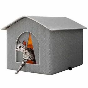 Meilleurs prix pour Maison Extérieure Chat Oxford Gris Isolante Imperméable 42x42x42 cm