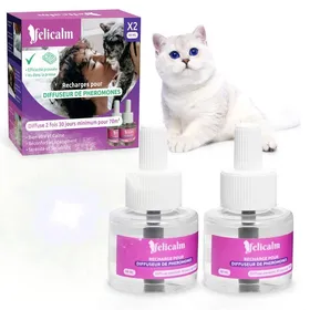Comparer les prix de Lot de 2 recharges diffuseur Felicalm – Phéromones apaisantes pour chats et chatons