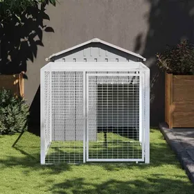 Meilleurs prix pour Cage à poulets - vidaXL - Enclos gris clair - Acier galvanisé - 117 x 201 x 123 cm
