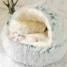 Comparer les prix de Lit caverne pour chat et petit chien sac couchage apaisant et chaud en forme igloo pour chat Vert#Plush-40cm CORBEILLE