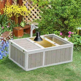 Comparer les prix de Maison enclos cage pour petit animal tortue avec 2 espaces dim. 915L x 61l x 33H cm - bois de sapin