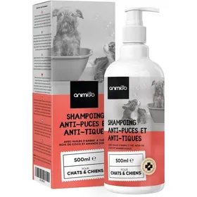 Meilleurs prix pour Shampoing Anti Puces Chien & Chats-500ml Anti Tiques ChienChiotChaton & Chat-Adapté aux Peaux Sensibles-Formule avec Huile