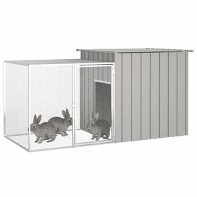 Meilleurs prix pour {Soldes d’été} - Gris - Clapier Gris 200 x 91 x 100 cm Acier galvanisé - Abris&cage pour petit animaux EU250429882