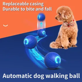 Comparer les prix de Balle intelligente roulante pour chien et chat, jouet interactif, résistant aux morsures, avec lumière - Bleu