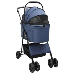 Meilleurs prix pour BEL ACHAT*Poussette Pliante pour Animaux chien Petite/Moyenne Taille - Rangement compact - Réglable Bleu 81x47x99 cm Promo721053