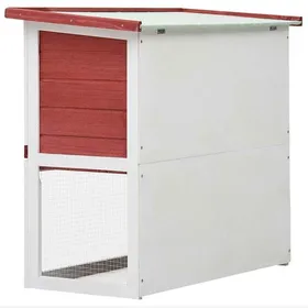 Meilleurs prix pour Clapier dextérieur en bois - WIENS - 1 porte - Rouge - 90x45x80 cm - Toit étanche - Rampe antidérapante