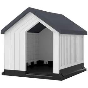 Comparer les prix de Niche pour chien pour lextérieur abri étanche avec fenêtre en plastique 62L x 61P x 60Hcm gris