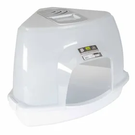 Meilleurs prix pour Bac à litière pour chat Ebi Prism - transparent/blanc - Blanc - 56x70x46 cm
