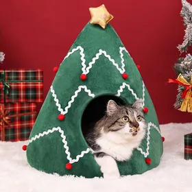 Meilleurs prix pour Lit Pour Chat De Noël Lit Pour Chien De Noël, Pet Sapin De Noël Maison De Chat De Noël Panier Chat Maison De Chat Nid De Chat[M863]
