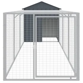 Comparer les prix de Clapier - Poulailler - résistant à leau - avec cour anthracite 117x405x123 cm acier galvanisé(45874) ZLH