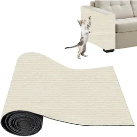 Meilleurs prix pour Tapis Griffoir Adhésif pour Chat Griffoir Chat et Protection Canapé Anti-Griffe (Blanc cassé30 x 100 cm)