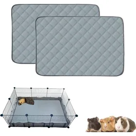 Meilleurs prix pour 2pcs-Tapis absorbants pour cochons dInde-Lavables-Litière pour cochons dInde et lapins-Imperméables-Ultra-75 x 40 cm-Gris clair