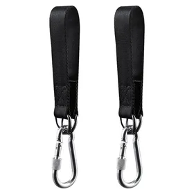 Meilleurs prix pour Kit de Suspension Noir pour Balançoire 2 Pièces Sangles avec 2 Mousquetons de Charge Lourde et Anneaux D