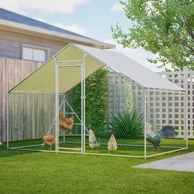 Comparer les prix de KIMFEAD Poulailler - Grand enclos pour poules 3x2m - Volière dextérieur en métal avec toit étanche anti-UV - Sécurisé et Robuste