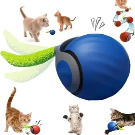 Meilleurs prix pour Jouet pour chat 2025 avec queue rapide, ajustement de vitesse à 2 niveaux, balle interactive avec mouvement automatique - Bleu