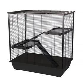Comparer les prix de Cage pour hamster - INTER-ZOO - Frodo + Plastic Black - Plastique - Noir - Montage facile