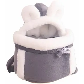 Meilleurs prix pour Sac transport hiver pour chat chien – sac à dos doublé peluche gris taille M Label