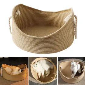 Meilleurs prix pour Nid pour Chat en Carton ondulé avec Griffoir Panier en Osier avec Papier ondulé Haute densité pour les besoins.
