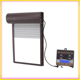Meilleurs prix pour keenso porte de poulailler à énergie solaire Ouvre-porte automatique de poulailler à énergie solaire jardin anti-oiseaux Brun