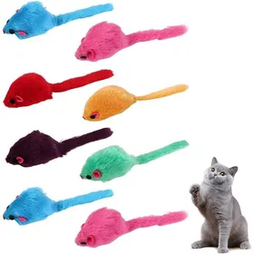 Meilleurs prix pour 8pcs Jouets pour ChatSouris Chat JouetJouets Souris en Peau de LapinDivertissement4.8 * 2.5cmColoréLivraison de Couleurs