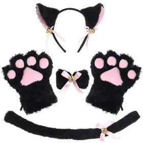 Comparer les prix de Ensemble de costume de jeu de rôle pour chat : queue de chaton, oreilles, collier, gants pour pattes