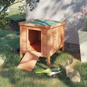 Meilleurs prix pour Clapier à lapin cage à lapin avec rampes/porte toit ouvrant et étanche - en bois de sapin naturel et vert