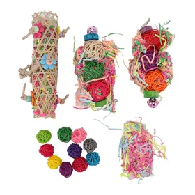 Comparer les prix de Jouet de déchiquetage doiseau coloré pour soulager lennui jouet à mâcher pour perroquet avec clochette pour inséparables
