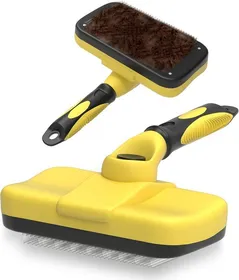 Comparer les prix de Brosse autonettoyante pour chiens et chats - Poils longs et courts - Brosse rétractable pour chiens
