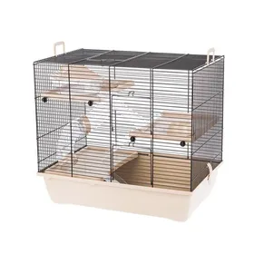 Comparer les prix de Cage pour hamster - INTER-ZOO - Pinky 3 Zinc Beige - Zinc - Beige - Montage facile