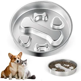Meilleurs prix pour Gamelle Chien Anti Glouton Acier Inoxydable 22cm Grande Taille Anti-Dérapante & Lavable en Machine Pour Chiens Petits/Moyens .