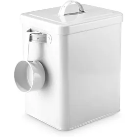 Comparer les prix de Boîte de Rangement Métal Blanc 65 L avec Couvercle et Cuillère Doseuse – Pour Lessive Croquettes Chat/Chie TRANSPORT DES ALIMENTS