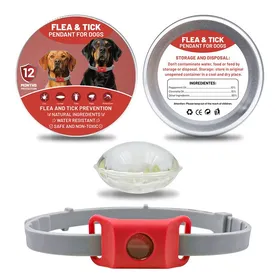 Meilleurs prix pour Virex® Rouge-1pcs Pets Collier Anti Puce et Tique Naturel pour Chien Répulsif aux Huiles Essentielles avec 2 Capsules Remplaçables