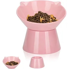Comparer les prix de Gamelle surélevée inclinable 15° rose réduit pression cou pour petit chien/chat