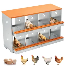 Comparer les prix de Pondoir Poules Pondeuses 8 Compartiments Poulailler Durable Œufs Protégés et Nettoyage Facile Double Couche Orange