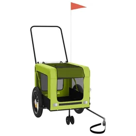 Meilleurs prix pour Remorque de vélo pour animaux - vidaxl - 120x545x53 cm - Vert et noir - Tissu Oxford - Capacité 30 kg