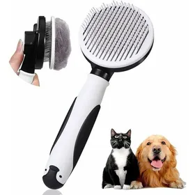 Meilleurs prix pour Brosse pour Chiens Petite Chats chaton Autonettoyante Enlvement des Poils en Un Clic Morts et Sous-Poils PZCC