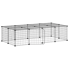 Meilleurs prix pour Meilleures Poulailler-Enclos-Cage animaux - de compagnie à 20 panneaux et porte Noir 35x35 cm SSD2228160