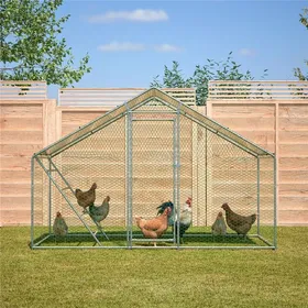 Comparer les prix de Poulailler 3x15m avec Filet de Protection - Enclos Extérieur pour Volailles Bâche Étanche et Anti-UV Structure Acier Gris